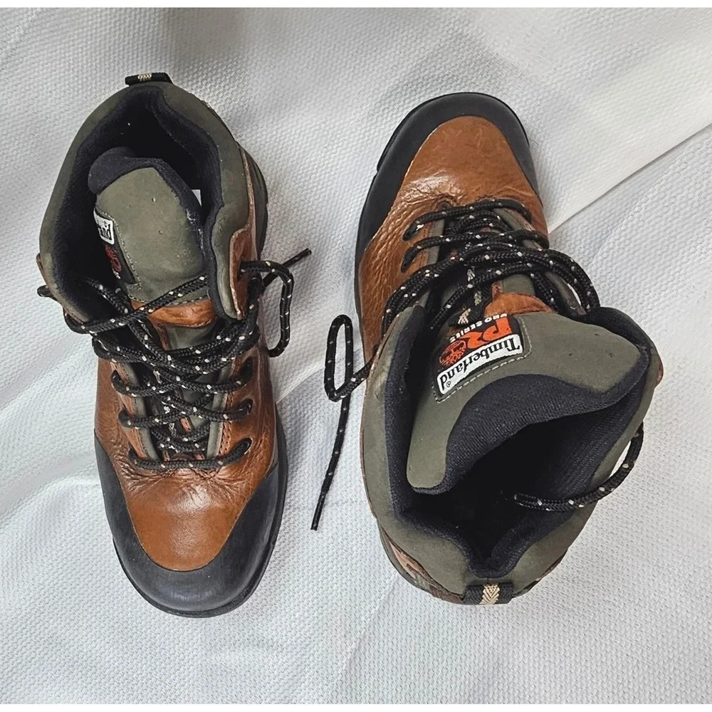 Timberland PRO‎ Series Mens Brown Leather Safety Toe Work Boots